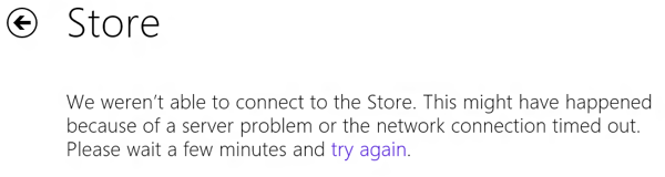 فروشگاه ویندوز نمی تواند اتصال برقرار کند