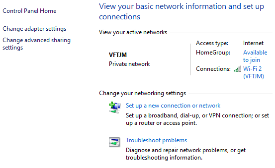 تنظیمات شبکه ویندوز 10