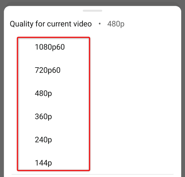 تصویر کیفیت پخش ویدیوی YouTube خود را به صورت دستی تغییر دهید 2