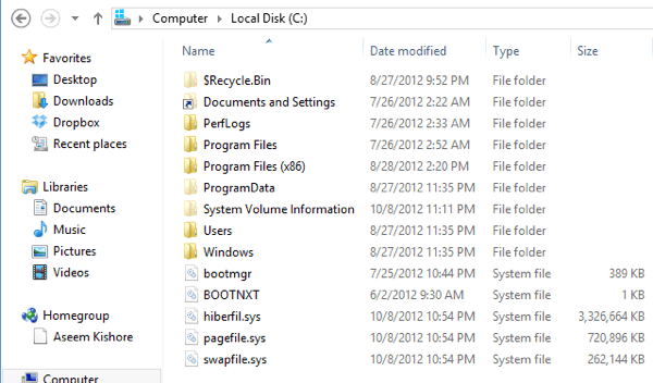 ویندوز 8 مبادله فایل