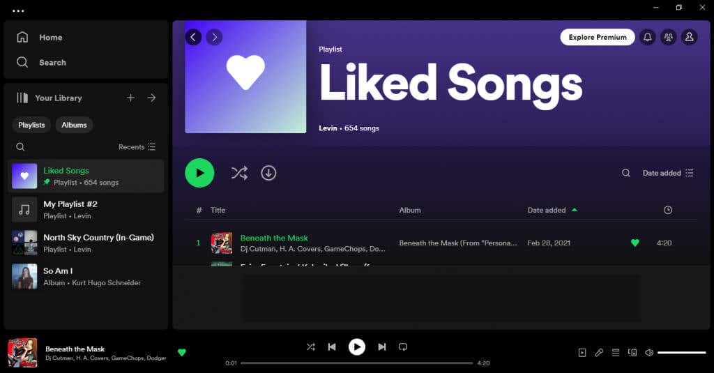 نحوه به هم زدن یک لیست پخش Spotify در تصویر دسکتاپ 2