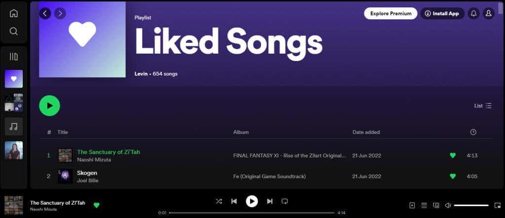 نحوه مخلوط کردن یک لیست پخش Spotify در تصویر وب ۲